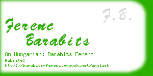 ferenc barabits business card